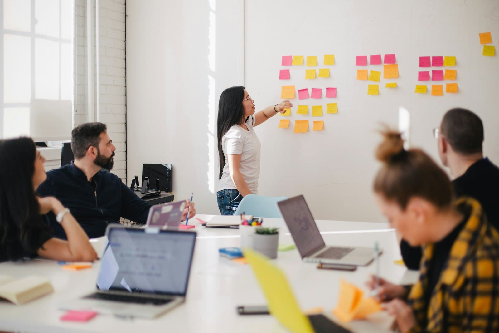 Team working on B2B sales data
